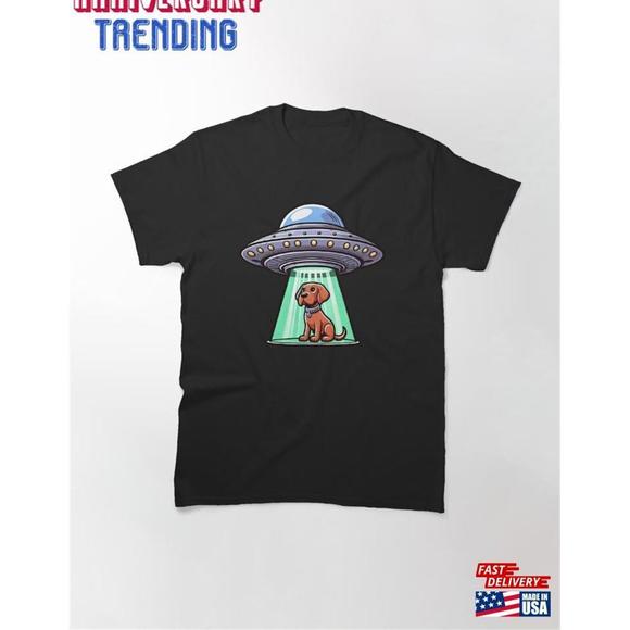 Rhodesian Ridgeback Dog Ufo Classic Tshirt Unisex - Picture 1 of 4
